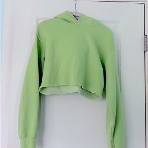 Aritzia green cropped hoodie
